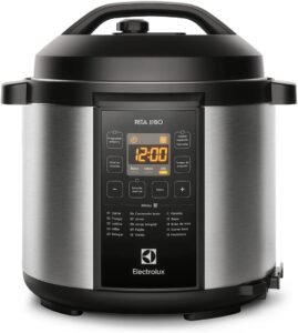 Panela pressão elétrica Electrolux digital capacidade 6L - PCC20 inox preto 220v