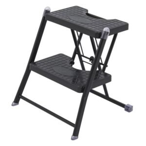 Banqueta Escada Aço Carbono 2 Degraus 0,48m 120kg Preto Anodilar